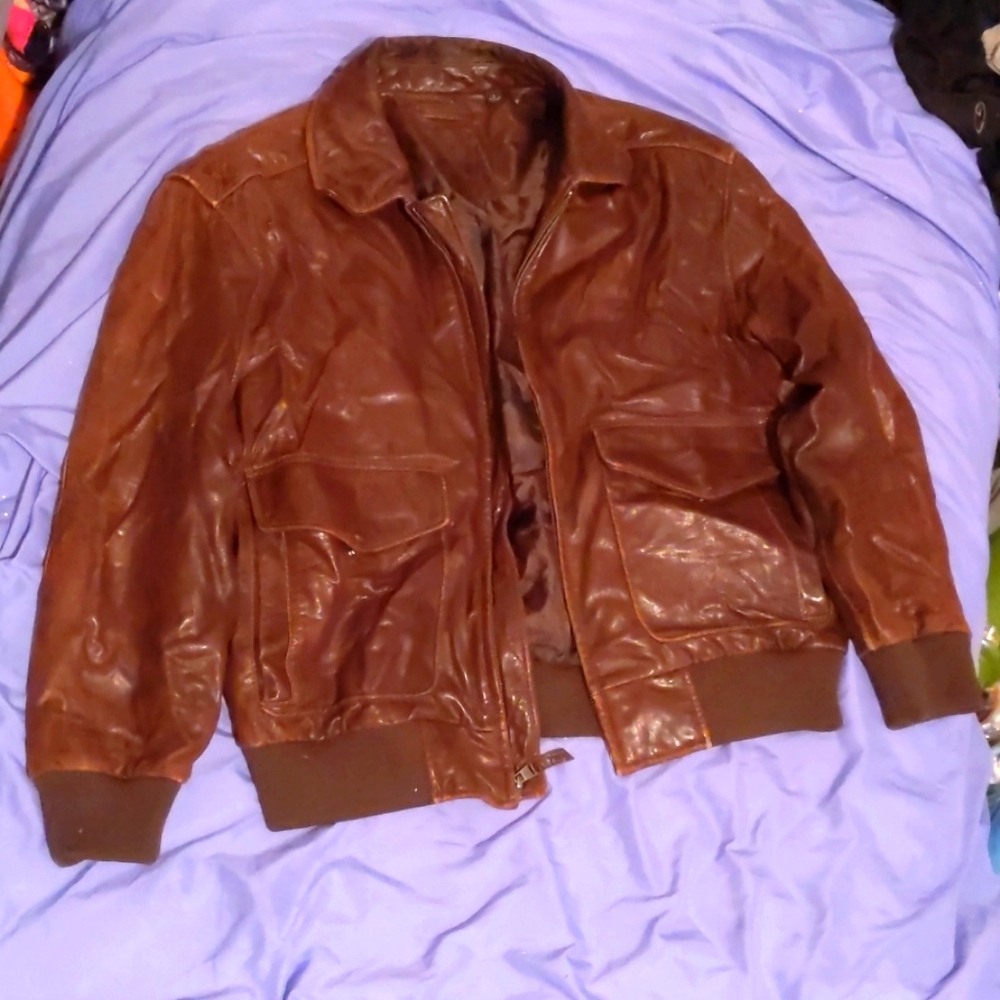 Roundtree & Yorke Brown Leather Jacket